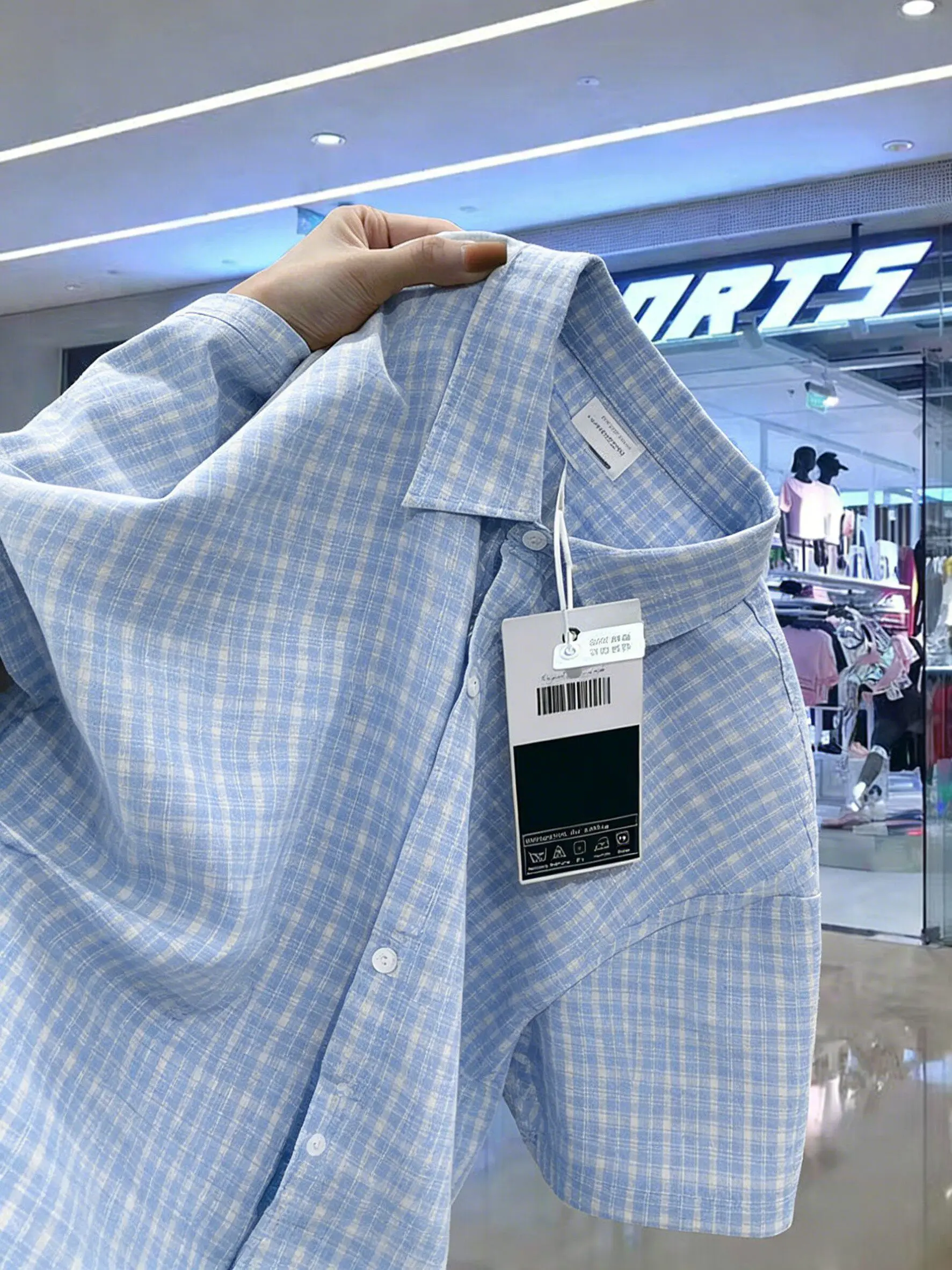Light Blue Vintage Plaid Men's Casual Short Sleeve Shirt Summer Clean Coat Five Sleeve Leisure Top Button up Outerwear
Light Blue Vintage Plaid Men's Casual Short Sleeve Shirt Summer Clean Coat Five Sleeve Leisure Top Button up Outerwear