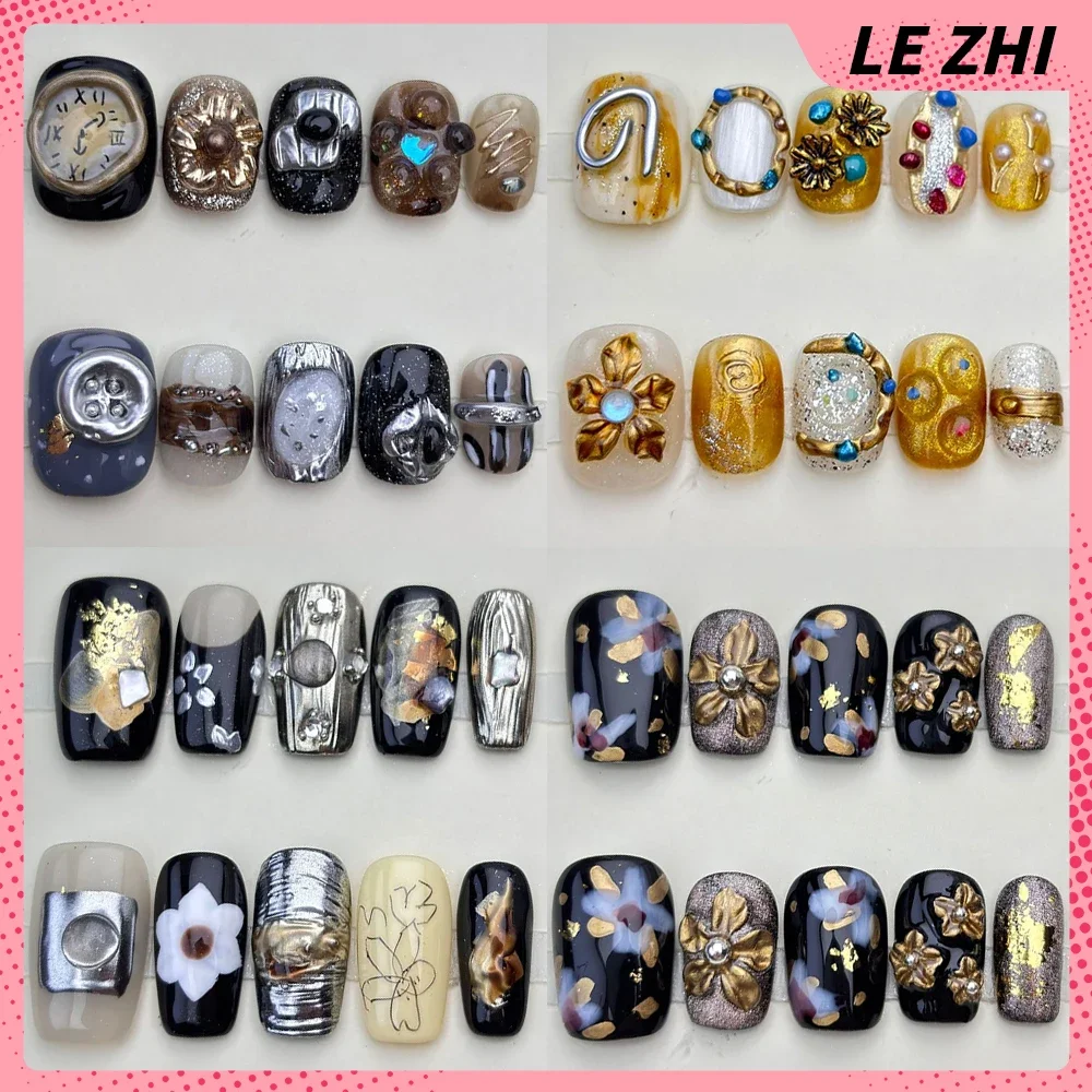 Handmade Short Glitter Cat Eyes Rhinestone Reusable Full Cover Nails Hand-Painted Flower Bow Design Square Ellipse False Nail
Handmade Short Glitter Cat Eyes Rhinestone Reusable Full Cover Nails Hand-Painted Flower Bow Design Square Ellipse False Nail