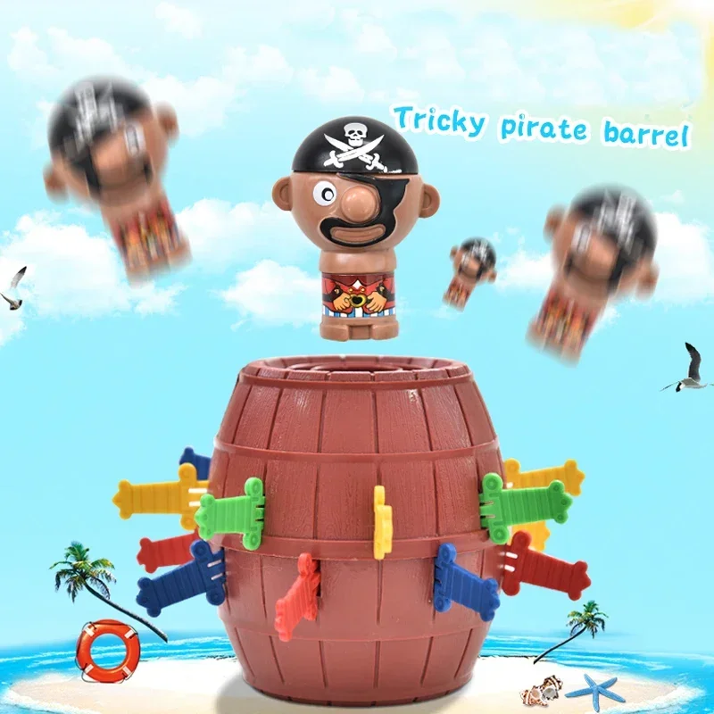 Entertaining Pirate Barrel Game Lucky Stab Pop Up Toy for Children Plastic Party Game with Pirate Bucket Design
Entertaining Pirate Barrel Game Lucky Stab Pop Up Toy for Children Plastic Party Game with Pirate Bucket Design