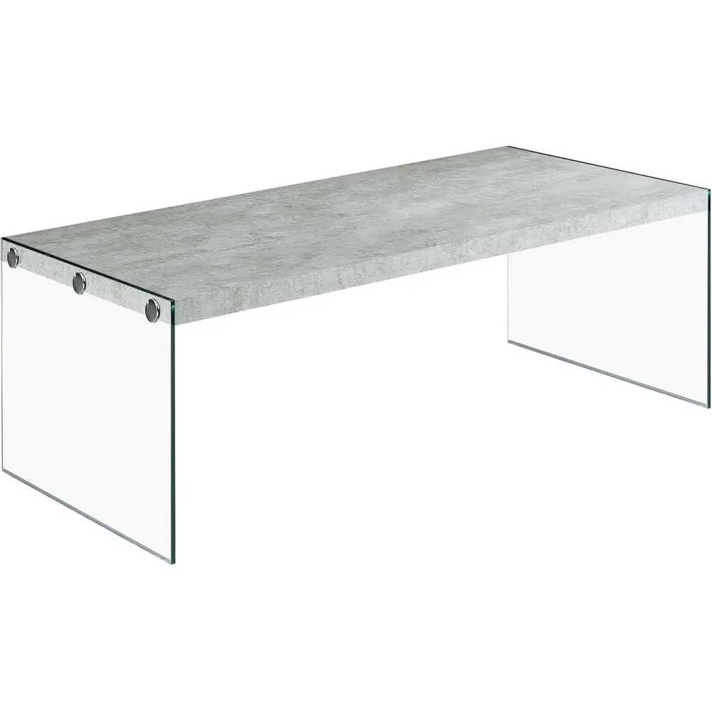 Modern Grey Cement Coffee Table with 44 Tempered Glass Top
Modern Grey Cement Coffee Table with 44 Tempered Glass Top