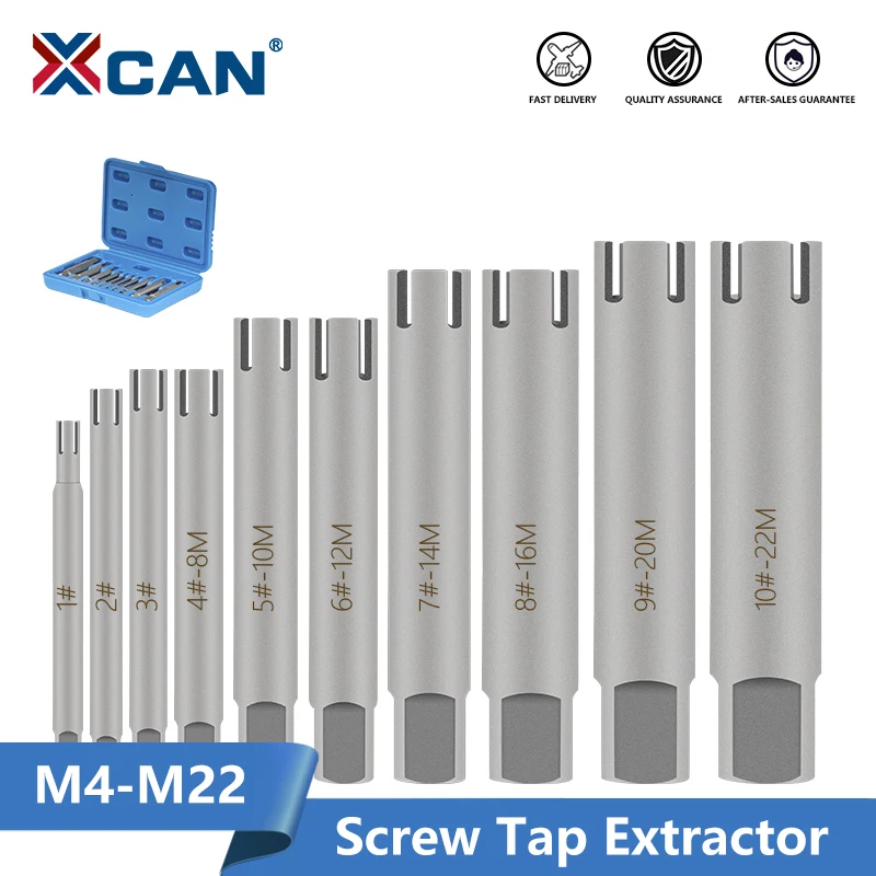 XCAN 10pcs M4-M22 Damaged Screw Tap Extractor Guide Set Broken Screw Tap Remover Tool Wrench Set Drill Bit
XCAN 10pcs M4-M22 Damaged Screw Tap Extractor Guide Set Broken Screw Tap Remover Tool Wrench Set Drill Bit