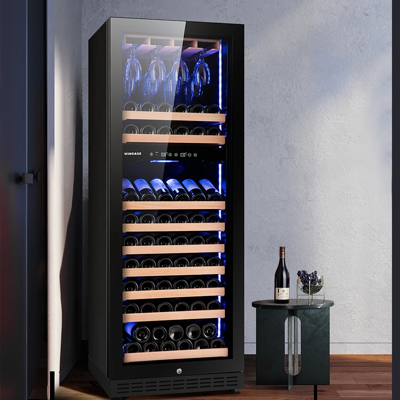 JiuFu Винный шкаф для гостиной Ресторан Двухзонный винный холодильник Винный шкаф и подвесные очки
JiuFu Винный шкаф для гостиной Ресторан Двухзонный винный холодильник Винный шкаф и подвесные очки