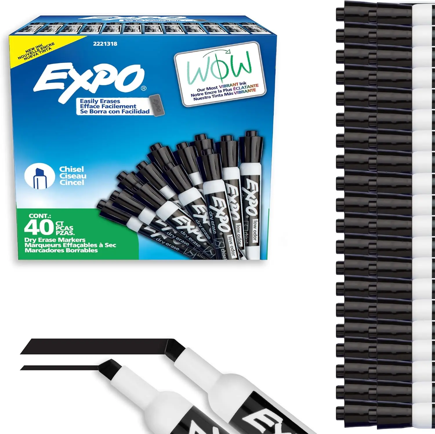 Dry Erase Markers, Low Odor Black, Chisel Tip, 40 Count for Office School Classroom
Dry Erase Markers, Low Odor Black, Chisel Tip, 40 Count for Office School Classroom