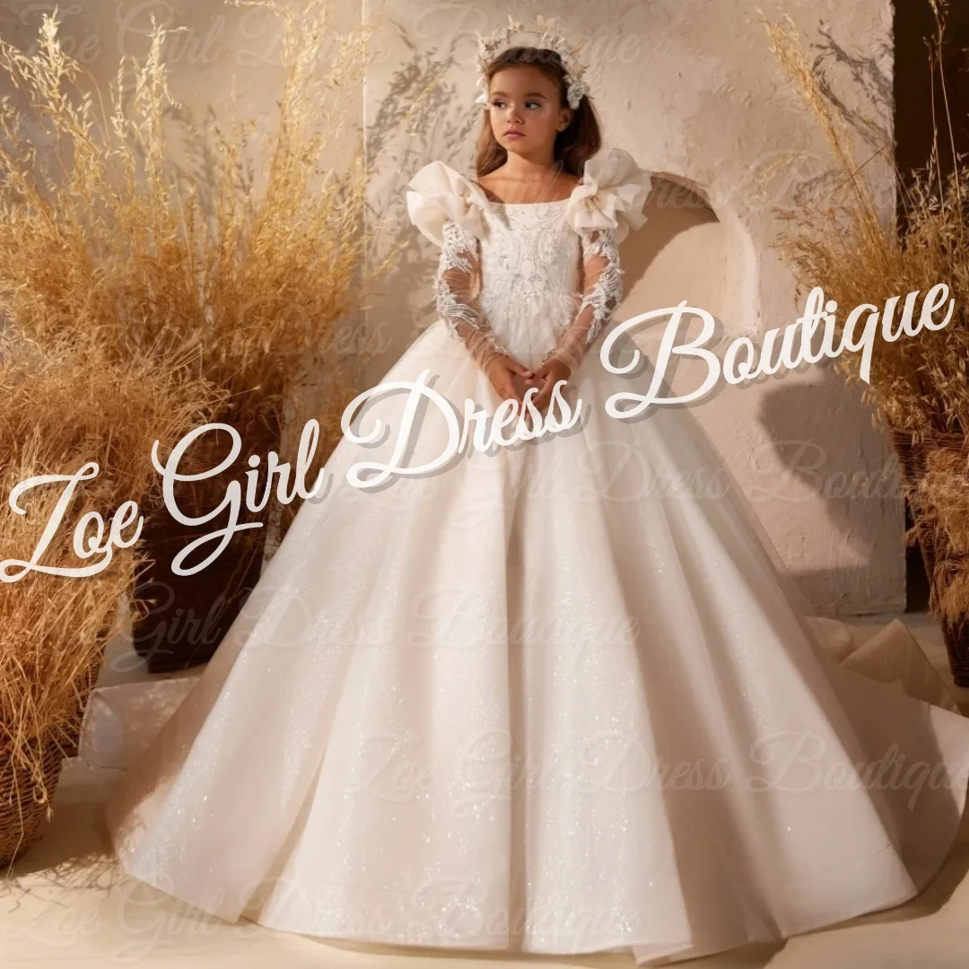 White Girls Birthday Dresses Lace Appliques Tulle Flower Girl Dresses for Wedding Princess Party Baby Ball Gowns Customized
White Girls Birthday Dresses Lace Appliques Tulle Flower Girl Dresses for Wedding Princess Party Baby Ball Gowns Customized