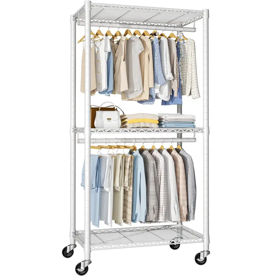 P1 Medium HeavyDuty Portable Closet, 30 W x 14 D x 76 H, Metal Rolling Clothing Rack, White
P1 Medium HeavyDuty Portable Closet, 30 W x 14 D x 76 H, Metal Rolling Clothing Rack, White