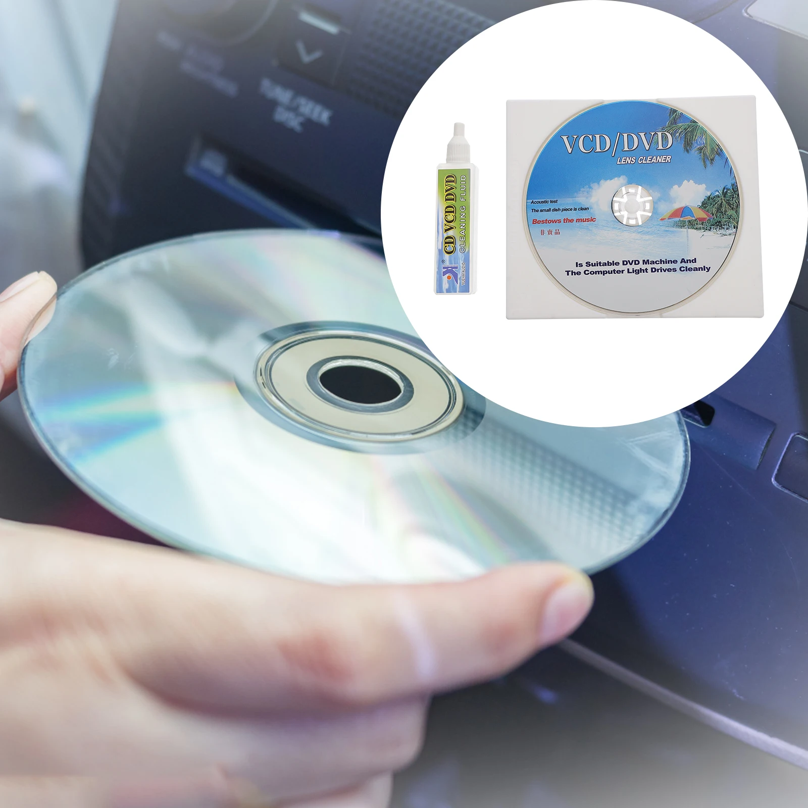 Cleaning Disc Set CD Player Cleaning Kit DVD Cleaner Remove Dust Dirt Extend Life Improve Sound Quality Multi Function Tool
Cleaning Disc Set CD Player Cleaning Kit DVD Cleaner Remove Dust Dirt Extend Life Improve Sound Quality Multi Function Tool