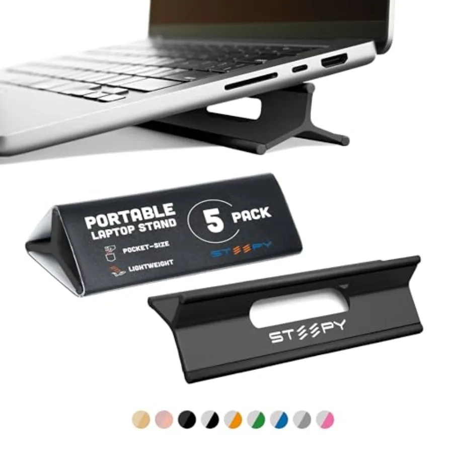 Portable Laptop Stand for Desk Aluminum Black Adjustable Height Ergonomic Design Slip-Proof Sturdy for Cooling Comfort Universa
Portable Laptop Stand for Desk Aluminum Black Adjustable Height Ergonomic Design Slip-Proof Sturdy for Cooling Comfort Universa