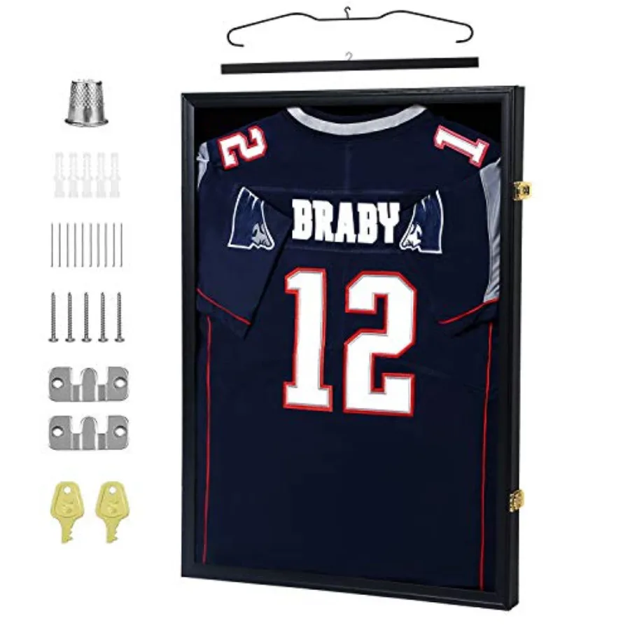 IHEIPYE Jersey Display Frame Case Lockable Large Sport Jersey Shadow Box with 98% UV Protection Acrylic and Hanger for Baseball
IHEIPYE Jersey Display Frame Case Lockable Large Sport Jersey Shadow Box with 98% UV Protection Acrylic and Hanger for Baseball