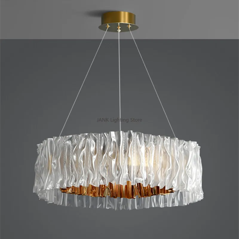 Italy Desinger Acrylic Pendant Light Round LED Hanging Lamps Living Room Decor Bedroom Lighting Fixture Golden Lustre Chandelier
Italy Desinger Acrylic Pendant Light Round LED Hanging Lamps Living Room Decor Bedroom Lighting Fixture Golden Lustre Chandelier