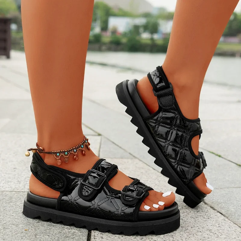 Chunky Platform Sandals for Women 2024 Summer New Buckle Thick Bottom Flat Sandals Woman Non Slip Gladiator Shoes Plus Size 43
Chunky Platform Sandals for Women 2024 Summer New Buckle Thick Bottom Flat Sandals Woman Non Slip Gladiator Shoes Plus Size 43