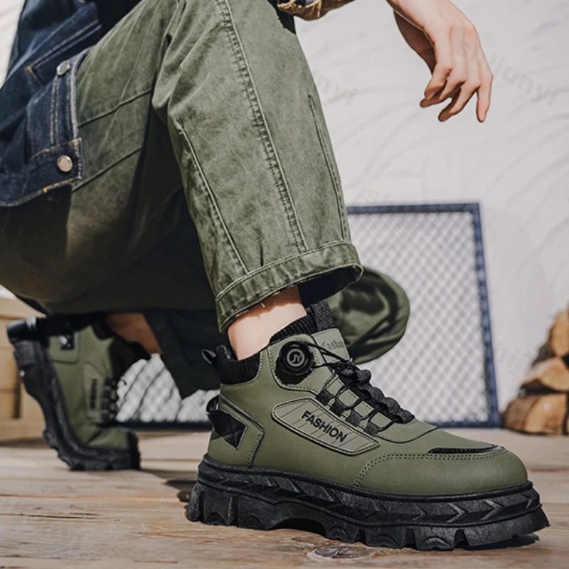 Vintage Men's Platform Short Boots 2025 Autumn New Outdoor Non Slip Comfort Sneakers Height Increase Fashion Lace Up Work Shoes
Vintage Men's Platform Short Boots 2025 Autumn New Outdoor Non Slip Comfort Sneakers Height Increase Fashion Lace Up Work Shoes