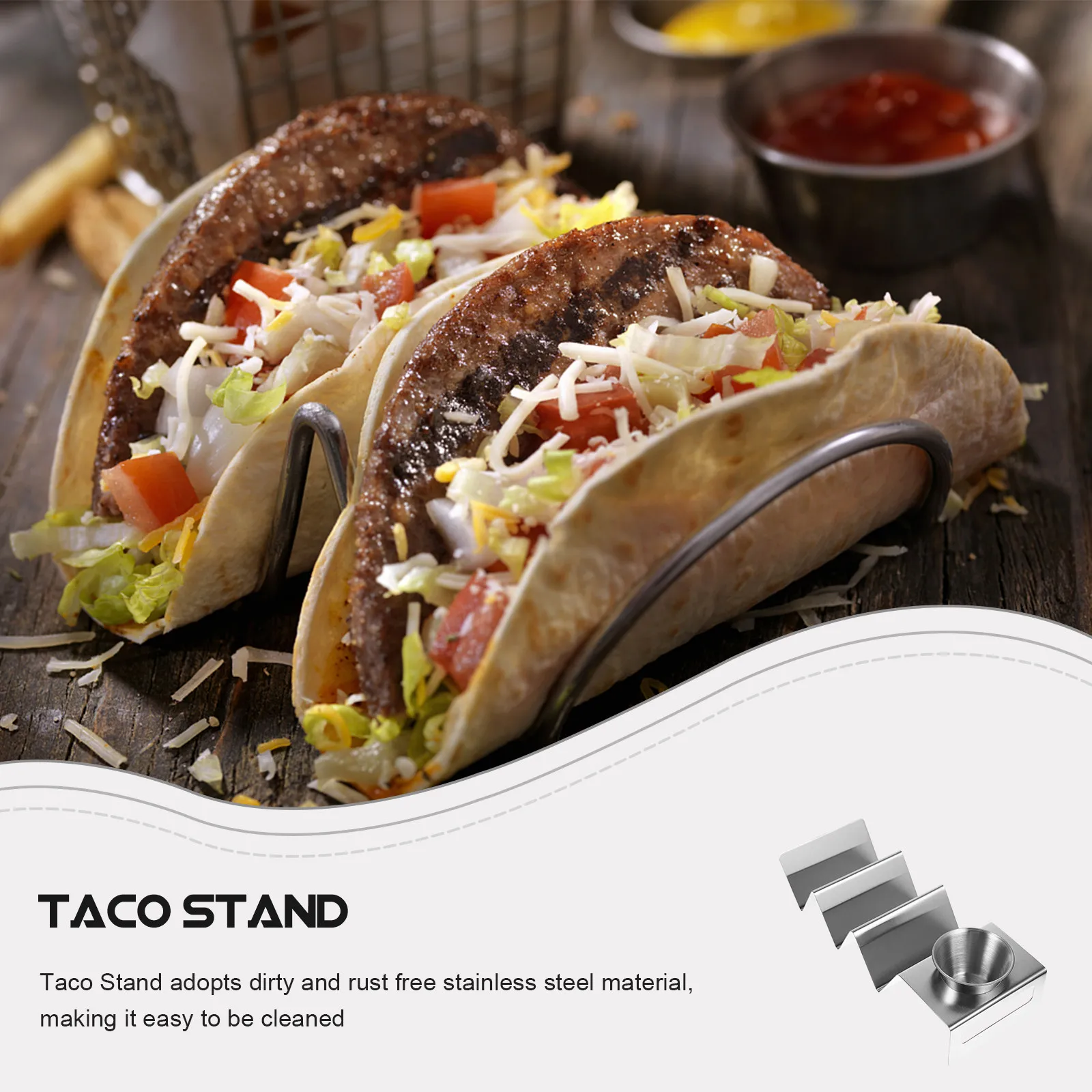 1Set Stainless Steel Taco Rack W-Shaped Burrito Holder Pancake Stand Metal Taco Holder for Easy Filling Serving and Stacking
1Set Stainless Steel Taco Rack W-Shaped Burrito Holder Pancake Stand Metal Taco Holder for Easy Filling Serving and Stacking