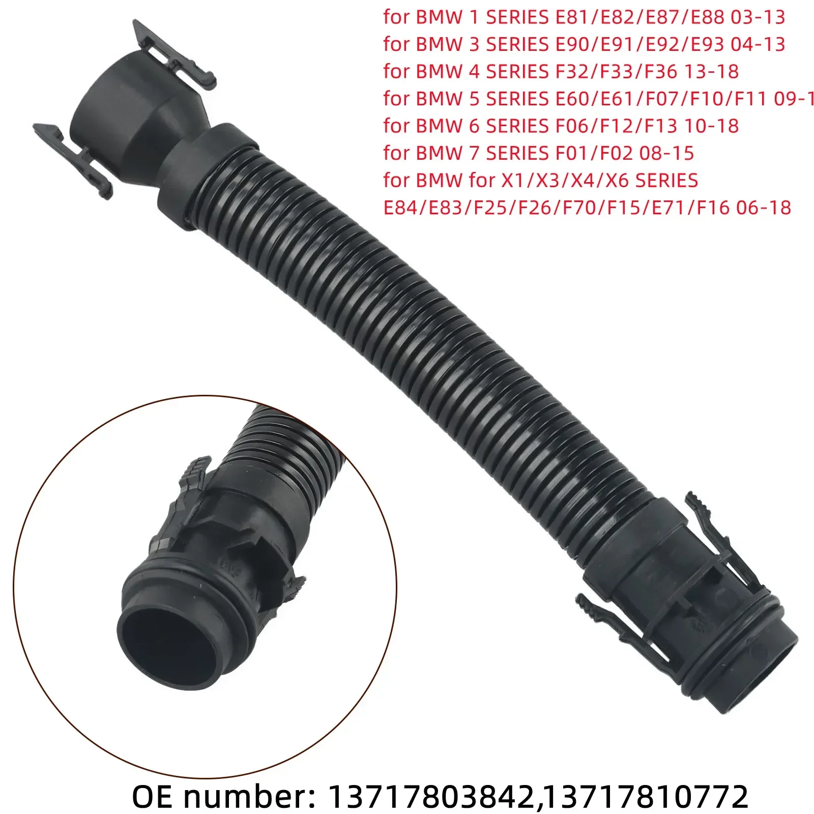 Hose Intake Breather Pipe 13717810772 1pcs Accessories Replacement 13717803842 For BMW Rocker Cam Cover N47 N57
Hose Intake Breather Pipe 13717810772 1pcs Accessories Replacement 13717803842 For BMW Rocker Cam Cover N47 N57
