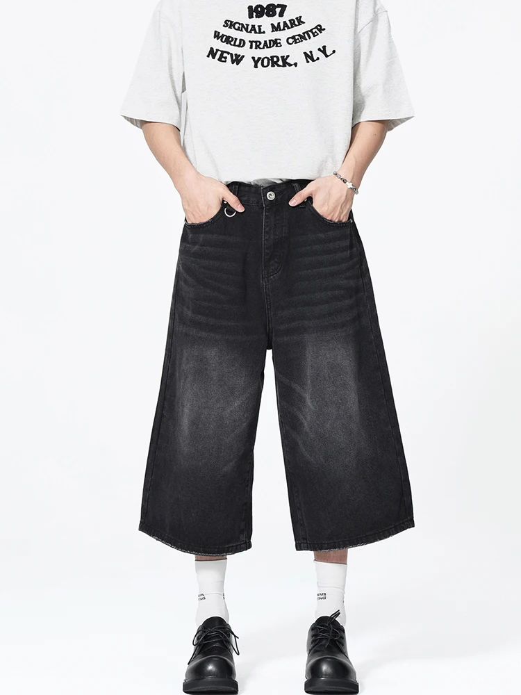 Women's High Waist Wide Leg Denim Shorts Retro Washed Black Capri Pants Loose Streetwear Mid Long Jean Short Casual Summer Y2k
Women's High Waist Wide Leg Denim Shorts Retro Washed Black Capri Pants Loose Streetwear Mid Long Jean Short Casual Summer Y2k