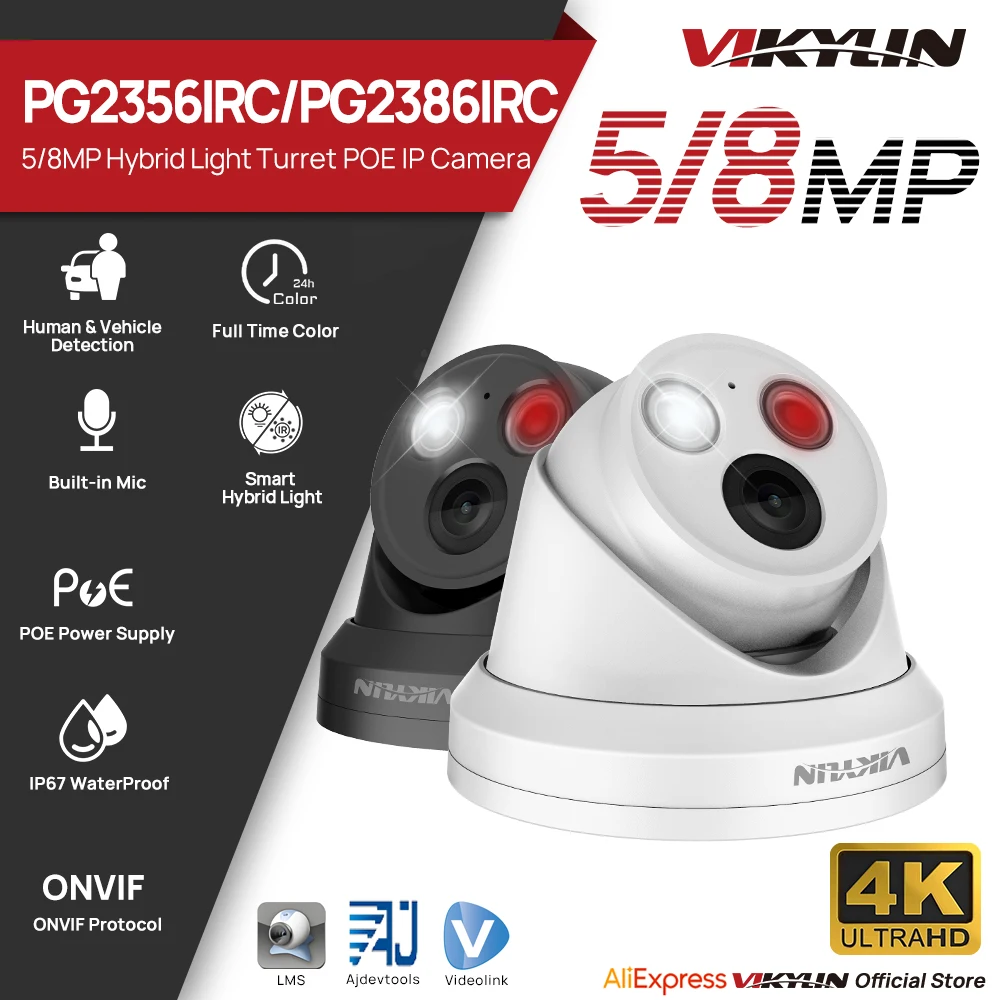 VIKYLIN Hikvision compatible Full color 8MP Turret IP camera Human car detection IP67 outdoor Video Surveillance Security Camera
VIKYLIN Hikvision compatible Full color 8MP Turret IP camera Human car detection IP67 outdoor Video Surveillance Security Camera