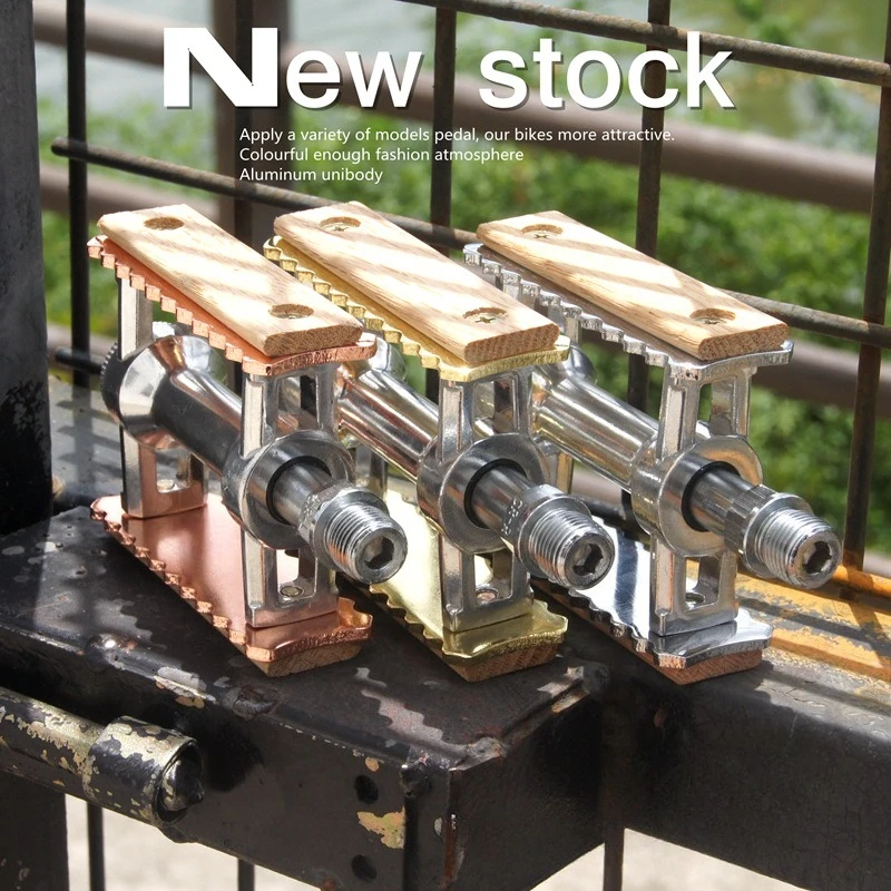 Vintage Bike Pedals Rose Gold Wood Platform Pedals for Fixed Gear Folding Bicycle Bearing Non Slip Retro Classic Accessories
Vintage Bike Pedals Rose Gold Wood Platform Pedals for Fixed Gear Folding Bicycle Bearing Non Slip Retro Classic Accessories