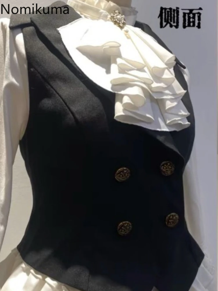 Gothic Vests for Women Japanese Lolita Style Waistcoat Y2k Tops 2025 Ropa Mujer Sleeveless Double-breasted Slim Fit Tanks Coats
Gothic Vests for Women Japanese Lolita Style Waistcoat Y2k Tops 2025 Ropa Mujer Sleeveless Double-breasted Slim Fit Tanks Coats