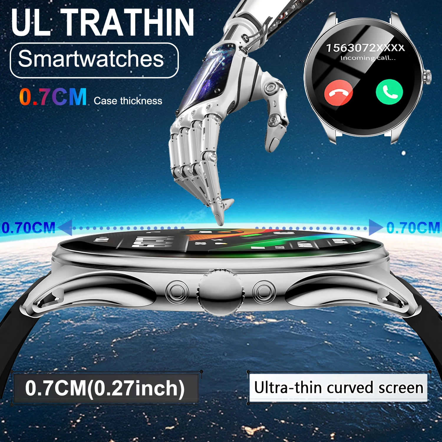 Ultra Thin Smart Watch Men 1.65" AMOLED Pixel Display Curved Watch Time Bluetooth Call Heart Rate Watches For IOS Android 2025
Ultra Thin Smart Watch Men 1.65" AMOLED Pixel Display Curved Watch Time Bluetooth Call Heart Rate Watches For IOS Android 2025