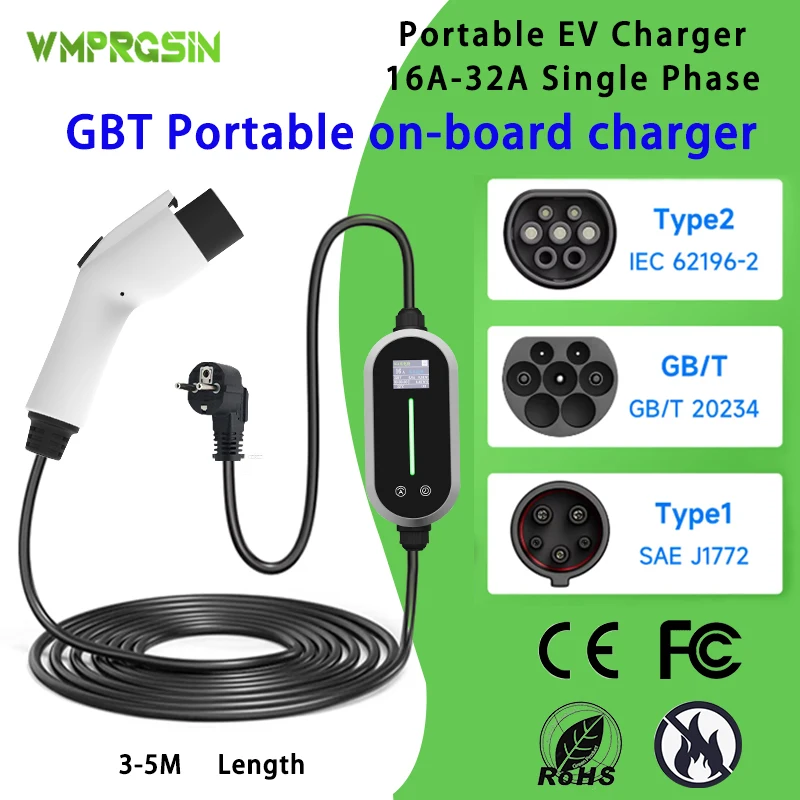 Dual Standard Plug EV Portable Charger 3.5KW-7KW 16A-32A Variable Current GBT Vehicle Charger 1-3 Phase
Dual Standard Plug EV Portable Charger 3.5KW-7KW 16A-32A Variable Current GBT Vehicle Charger 1-3 Phase