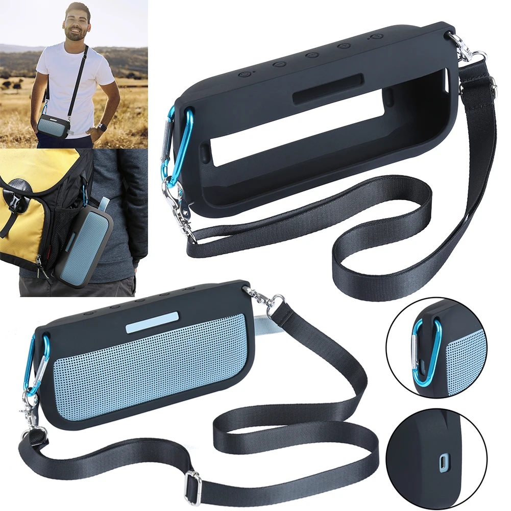 Silicone Cover Case for Bose SoundLink Flex Speaker with Shoulder Strap and Carabiner Protective Skin
Silicone Cover Case for Bose SoundLink Flex Speaker with Shoulder Strap and Carabiner Protective Skin