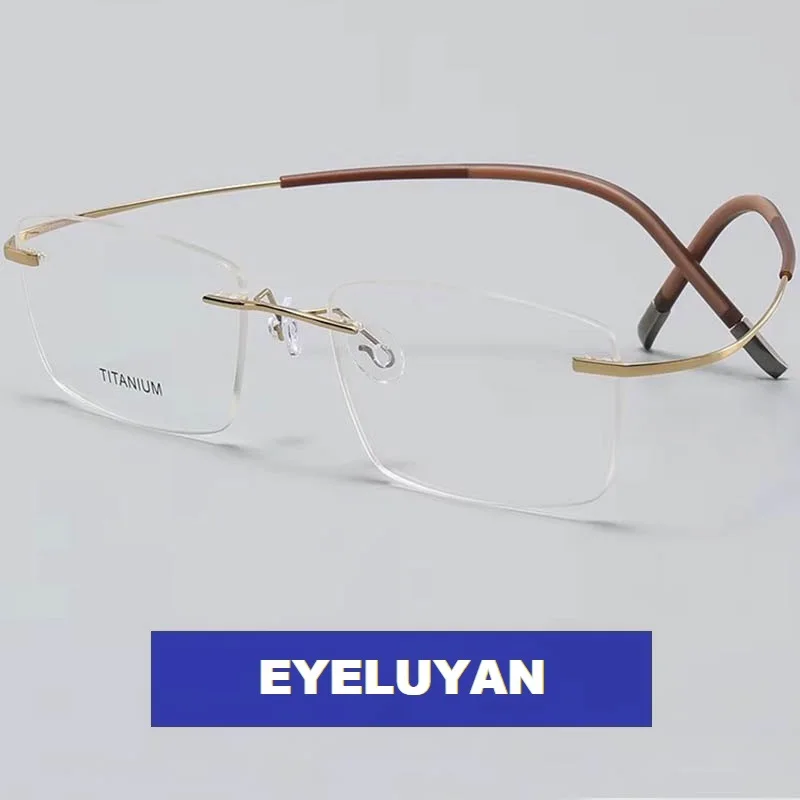 Eyeluyan Brand Designer Rimless Glasses Men Pure Titanium Square Eyeglasses Optical Frame Frameless Spectacle High quality
Eyeluyan Brand Designer Rimless Glasses Men Pure Titanium Square Eyeglasses Optical Frame Frameless Spectacle High quality