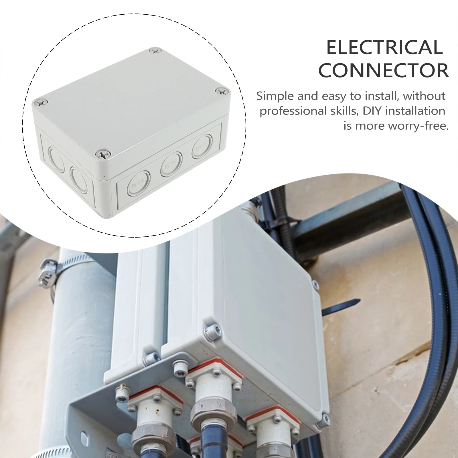 Waterproof Junction Box Light Grey Outdoor Electrical Box Cable Protector Universal Power Cord Cover Weatherproof Connector
Waterproof Junction Box Light Grey Outdoor Electrical Box Cable Protector Universal Power Cord Cover Weatherproof Connector