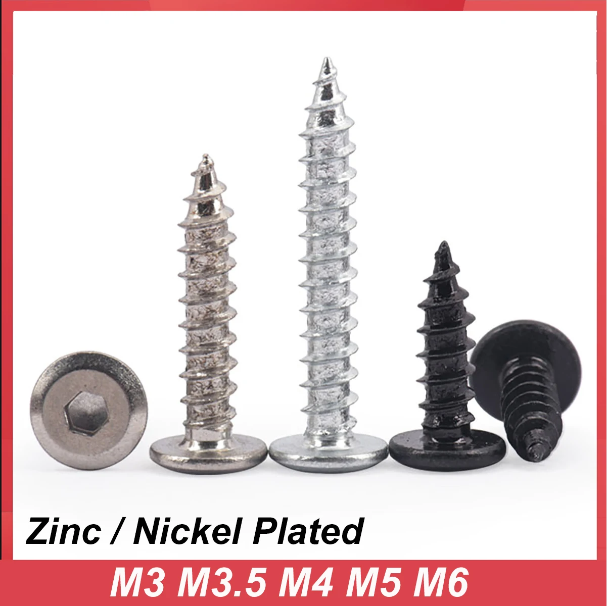 M3 M3.5 M4 M5 M6 Zinc / Nickel Carbon Steel Allen Hexagon Hex Socket Flat Large Thin Head Furniture Self Tapping Wood Screw
M3 M3.5 M4 M5 M6 Zinc / Nickel Carbon Steel Allen Hexagon Hex Socket Flat Large Thin Head Furniture Self Tapping Wood Screw