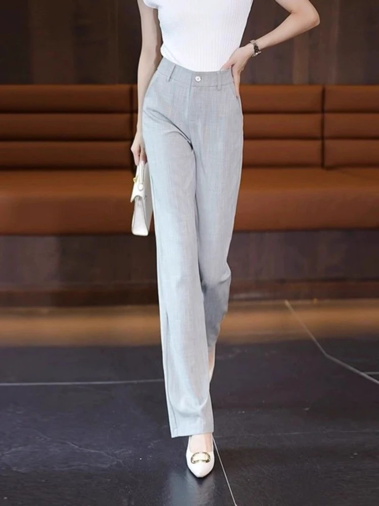 Летние тонкие широкие брюки с высокой талией Ice Sensation, женские свободные прямые повседневные брюки с девятью точками и драпировкой
Летние тонкие широкие брюки с высокой талией Ice Sensation, женские свободные прямые повседневные брюки с девятью точками и драпировкой