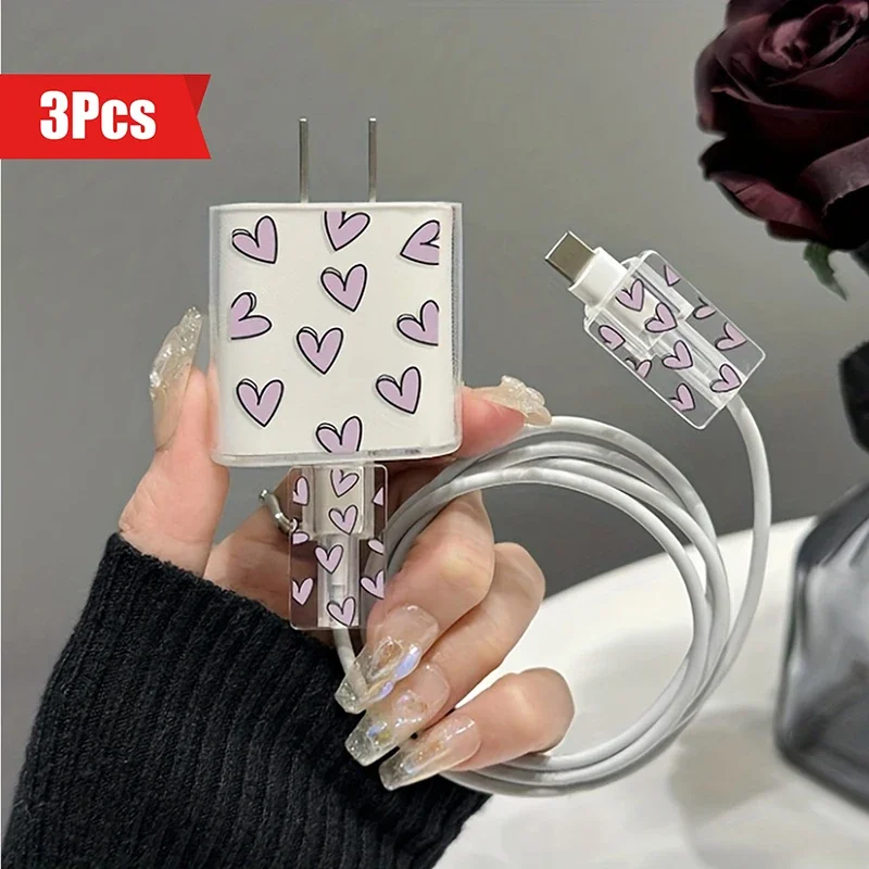 Transparent Love Heart Cellphone Charger Protective Case Sleeve for Apple iPhone, Laser Cable Winder, Wire Protectors, 18 W, 20W
Transparent Love Heart Cellphone Charger Protective Case Sleeve for Apple iPhone, Laser Cable Winder, Wire Protectors, 18 W, 20W