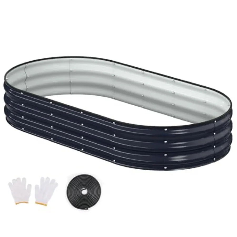 Raised Garden Bed, Galvanized Outdoor Planter Beds with Safety Edging and Gloves, Oval Metal Planter Box for Gardening Vegetabl
Raised Garden Bed, Galvanized Outdoor Planter Beds with Safety Edging and Gloves, Oval Metal Planter Box for Gardening Vegetabl