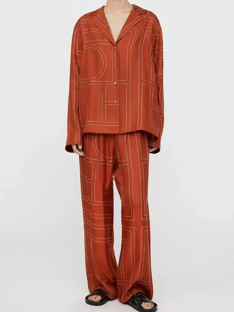 2026 Spring New Fashion Women's Suit Geometric Printing Long Sleeve Loose Shirt High Waist Wide Leg Pants Casual Two-piece Set
2026 Spring New Fashion Women's Suit Geometric Printing Long Sleeve Loose Shirt High Waist Wide Leg Pants Casual Two-piece Set