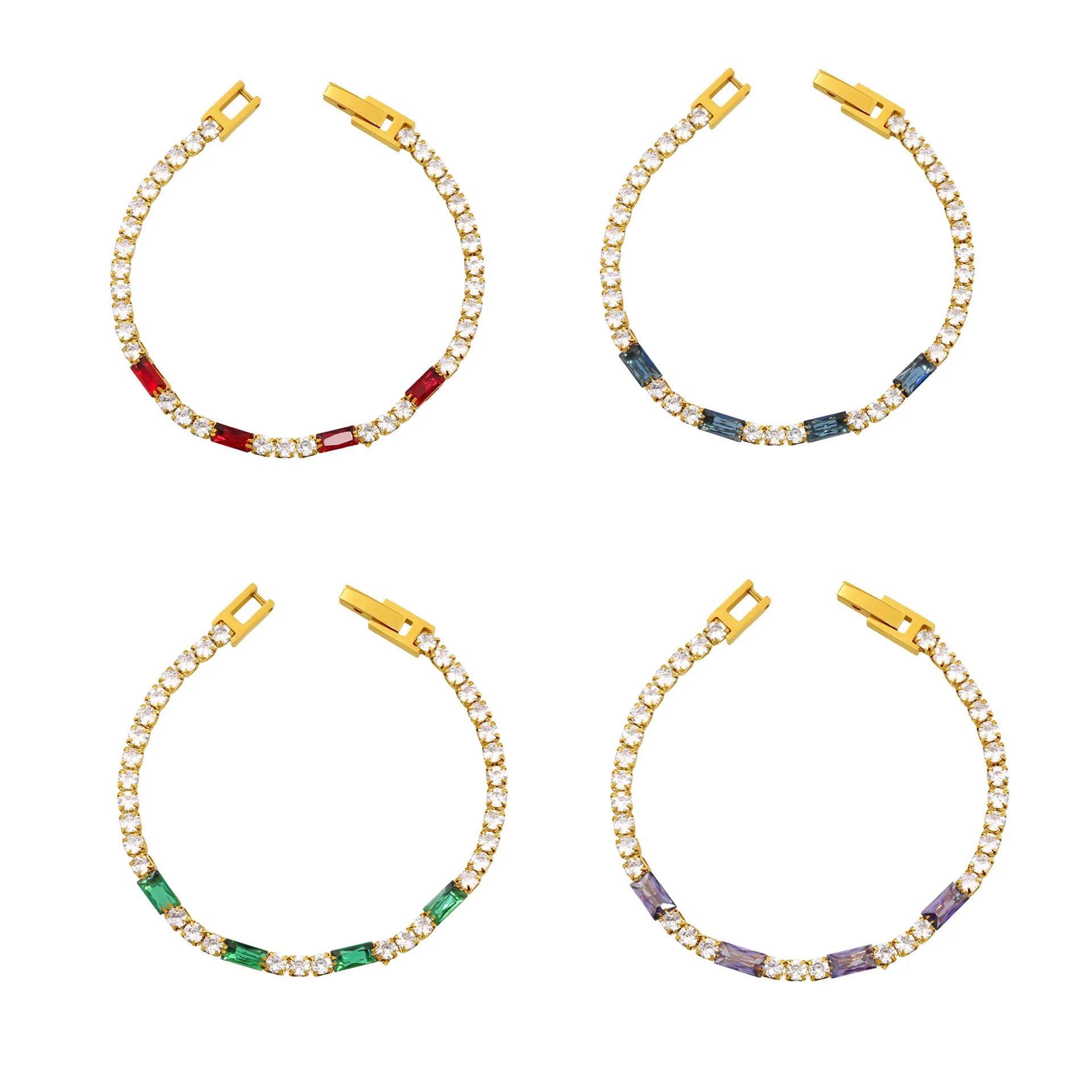 Joolim Jewelry Wholesale High End PVD No Fde Fashion Light Luxury Square Multicolor Zirconia Stainless Steel Bracelet for Women
Joolim Jewelry Wholesale High End PVD No Fde Fashion Light Luxury Square Multicolor Zirconia Stainless Steel Bracelet for Women