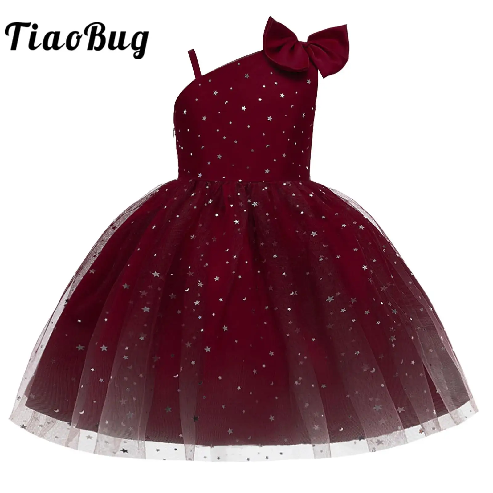 Kids Girls Shiny Tulle Princess Dress Flower Girls Dresses Bowknot One Shoulder Sleeveless Tutu Dress Baby Birthday Party Gowns
Kids Girls Shiny Tulle Princess Dress Flower Girls Dresses Bowknot One Shoulder Sleeveless Tutu Dress Baby Birthday Party Gowns