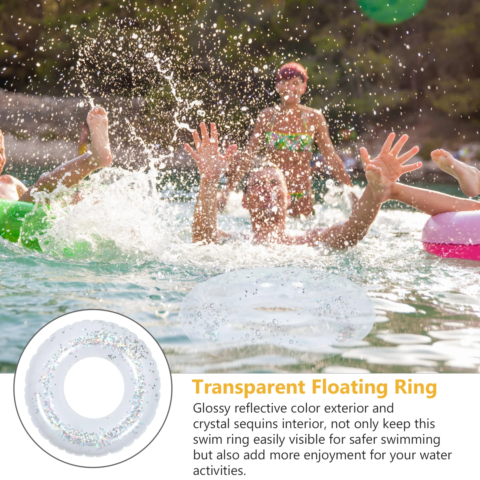 Colorful Swimming Circle Lightweight Thickened PVC Anti Impact Sequins Design Pool Party Inflatable Water Toy Safe Use Storage
Colorful Swimming Circle Lightweight Thickened PVC Anti Impact Sequins Design Pool Party Inflatable Water Toy Safe Use Storage