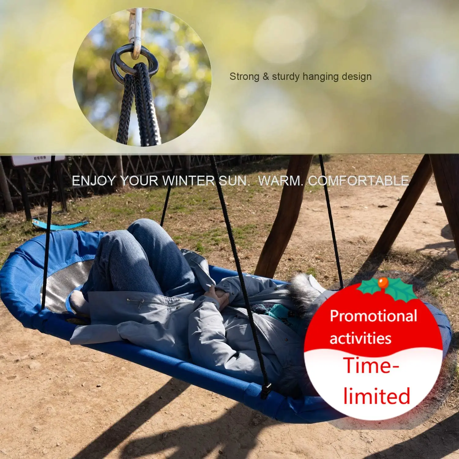 Platform Boat Swing 66 inch-Hanging Hammock Lounger Swing for Tree Backyard Porch Beach Park Playground Teens and Adult
Platform Boat Swing 66 inch-Hanging Hammock Lounger Swing for Tree Backyard Porch Beach Park Playground Teens and Adult