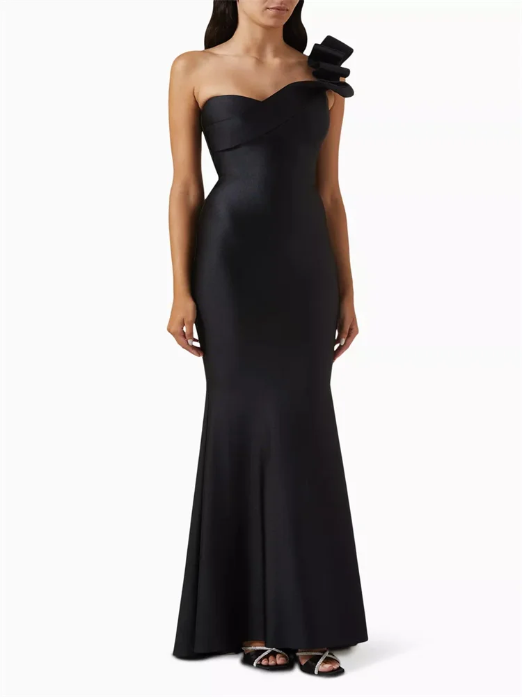 Customized Ruffle Detail One-shoulder Neckline Satin Evening Dress Open Back Zipper Floor Length Sweep Train Gown For Women 2025
Customized Ruffle Detail One-shoulder Neckline Satin Evening Dress Open Back Zipper Floor Length Sweep Train Gown For Women 2025