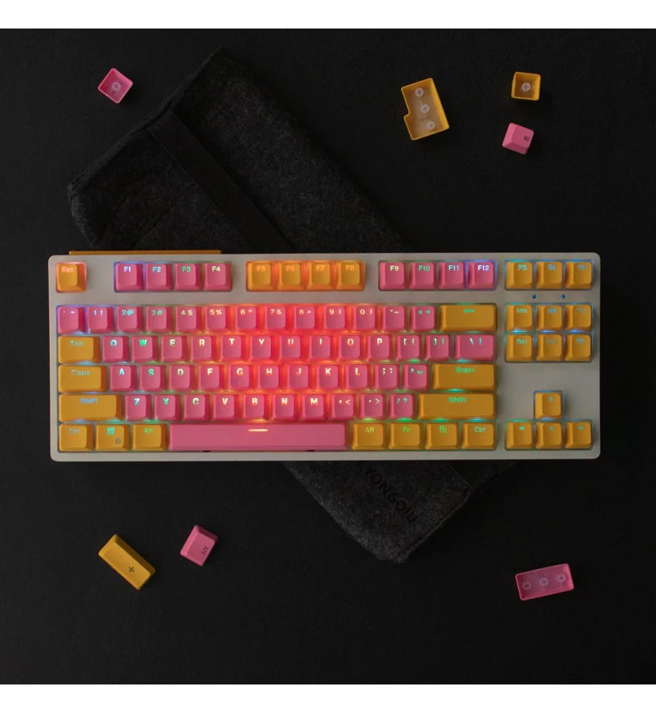 Keycap personalized two-color injection molding mechanical keyboard keycap font light-transmitting gray-green/pink-yellow 104-
Keycap personalized two-color injection molding mechanical keyboard keycap font light-transmitting gray-green/pink-yellow 104-