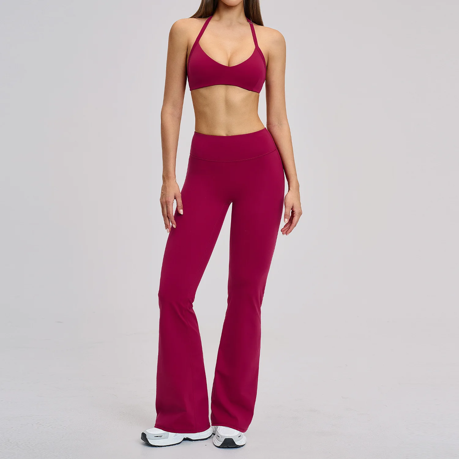 Women Gym Sets Sports Halter Bra Flared Leggings Suits Fitness Workout Athletic Yoga Pants Trousers Training Tights Sportswear
Women Gym Sets Sports Halter Bra Flared Leggings Suits Fitness Workout Athletic Yoga Pants Trousers Training Tights Sportswear