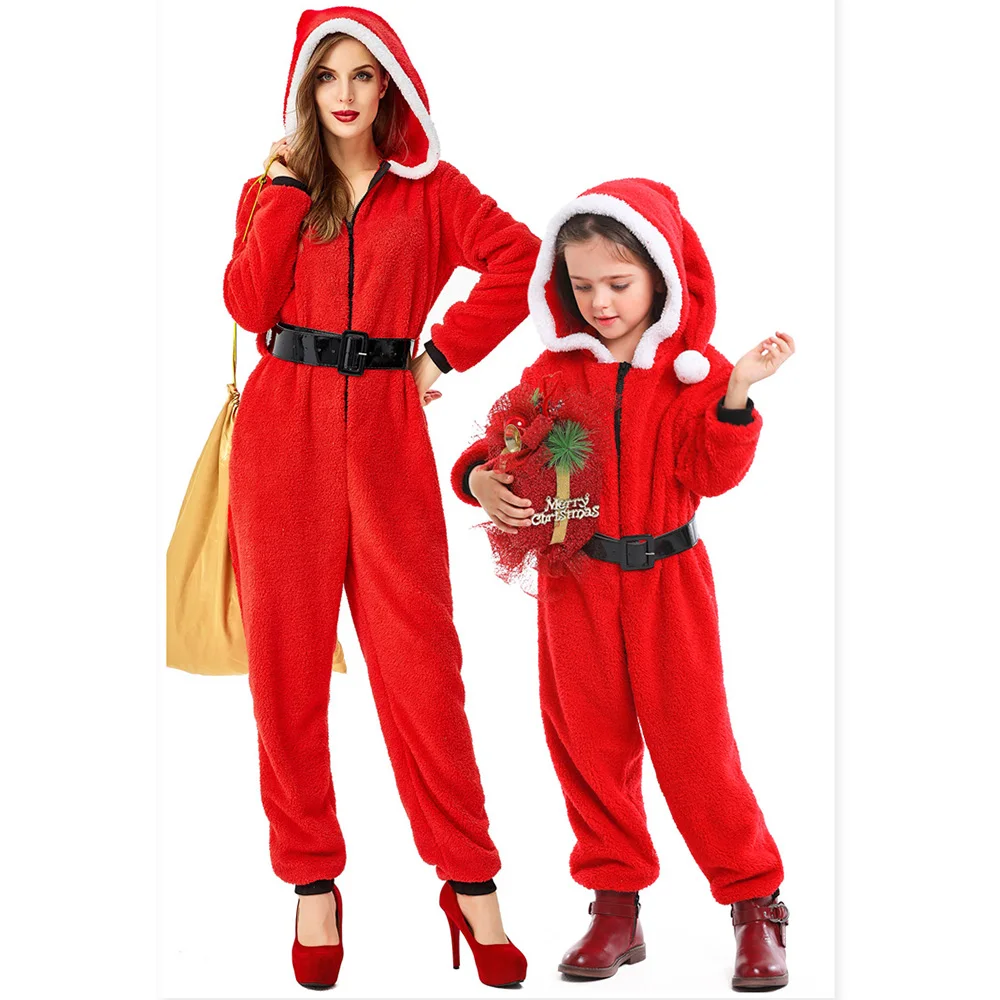 Red Coral Velvet Hooded Christmas Costumes Adult Female Girl Jumpsuit Santa Pajama Carnival Party Costumes One-Piece Suits
Red Coral Velvet Hooded Christmas Costumes Adult Female Girl Jumpsuit Santa Pajama Carnival Party Costumes One-Piece Suits