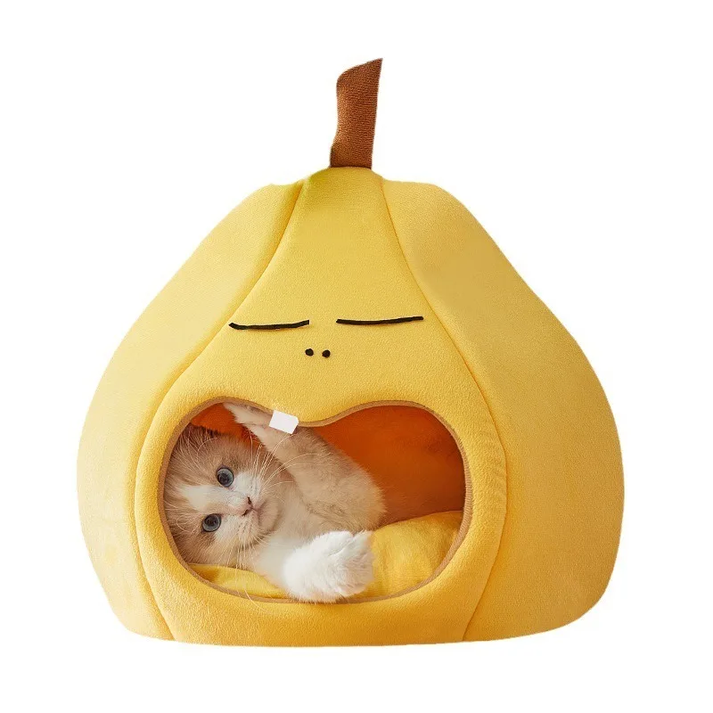 Cute Pear Shaped Cat Bed Warm Enclosed Pet House Semi Closed Windproof Cozy Sleeping Nest Soft Cushion for Kitten Puppy Indoor
Cute Pear Shaped Cat Bed Warm Enclosed Pet House Semi Closed Windproof Cozy Sleeping Nest Soft Cushion for Kitten Puppy Indoor