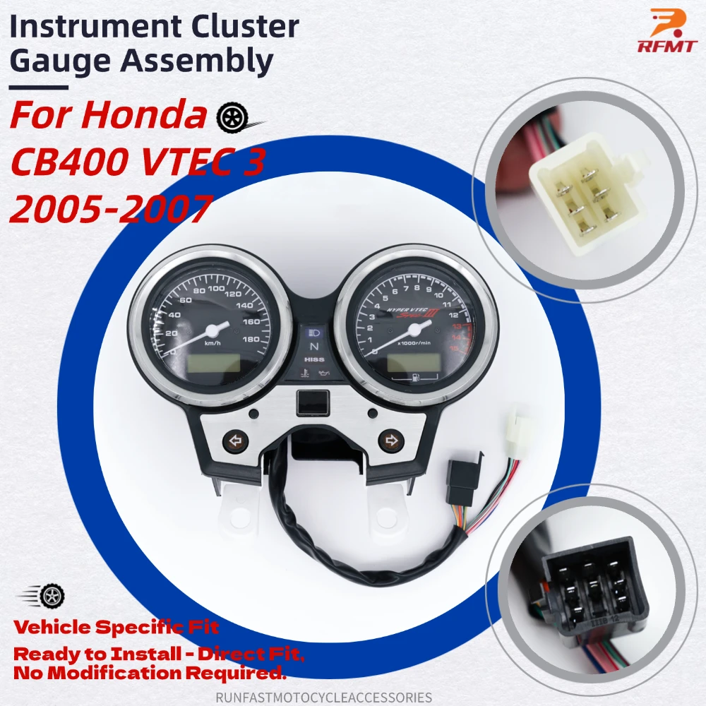 Motorcycle Instrument Cluster Speedometer Tachometer Odometer Gauge Assembly For Honda CB400 VTEC 3 2005 2006 2007
Motorcycle Instrument Cluster Speedometer Tachometer Odometer Gauge Assembly For Honda CB400 VTEC 3 2005 2006 2007