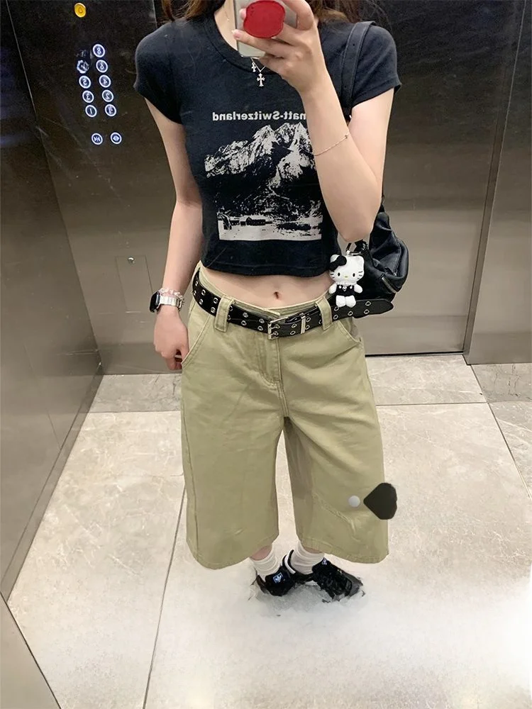 Женские модные джинсы с высокой талией, свободного кроя, цвета хаки, широкие штанины, длина 7 дюймов, повседневные, в уличном стиле
Женские модные джинсы с высокой талией, свободного кроя, цвета хаки, широкие штанины, длина 7 дюймов, повседневные, в уличном стиле