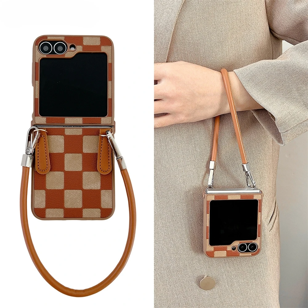 Leather Vintage Square Checkered Carry Cord Phone Case for Samsung Z Flip 7 Z Flip6 5 3 Flip3 ZFlip4 Flip 5 6 Lanyard Cover
Leather Vintage Square Checkered Carry Cord Phone Case for Samsung Z Flip 7 Z Flip6 5 3 Flip3 ZFlip4 Flip 5 6 Lanyard Cover