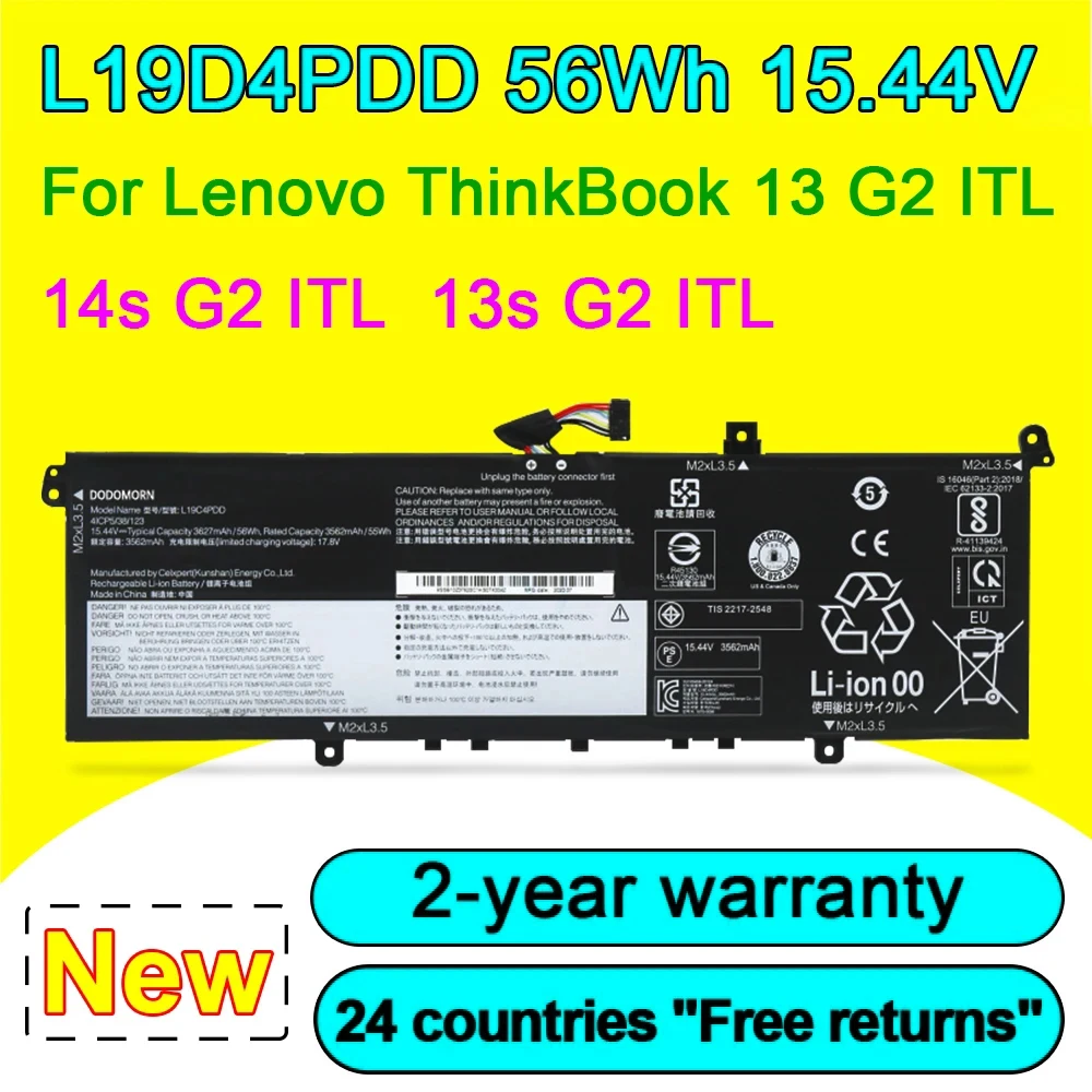 Новый аккумулятор L19D4PDD для ноутбука Lenovo ThinkBook 13s G220V9000LAU G220V9000MAU G2 itl20v9000д' 14s G2 ITL-20VA0002AU L19C4PDD
Новый аккумулятор L19D4PDD для ноутбука Lenovo ThinkBook 13s G220V9000LAU G220V9000MAU G2 itl20v9000д' 14s G2 ITL-20VA0002AU L19C4PDD