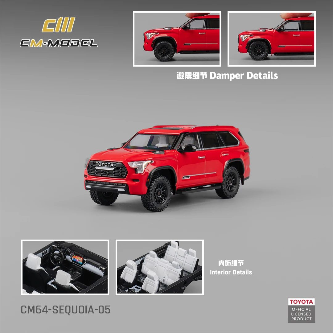 CMModel 1/64 Scale Diecast Toyota Sequoia Red Collectible Vehicle Model for Adults
CMModel 1/64 Scale Diecast Toyota Sequoia Red Collectible Vehicle Model for Adults