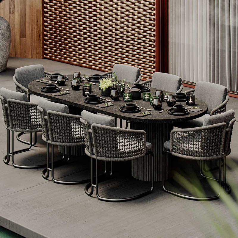 Aluminum Rope Rattan Dining Garden Chairs Set Rope Rattan Garden Dining Table and Chairs Outdoor Furniture Garden Dining Chair
Aluminum Rope Rattan Dining Garden Chairs Set Rope Rattan Garden Dining Table and Chairs Outdoor Furniture Garden Dining Chair