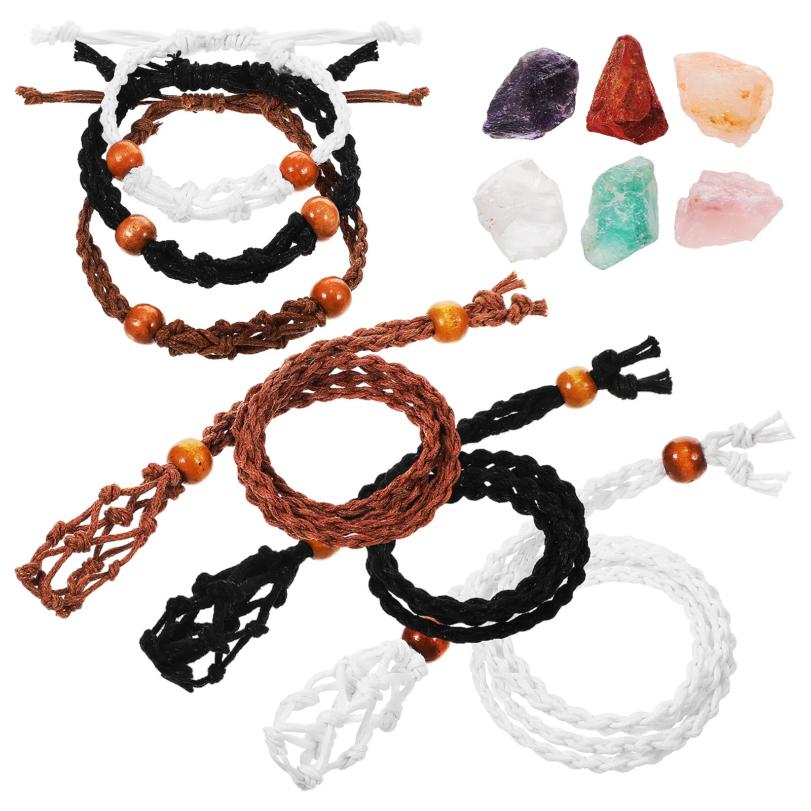 1Set Necklace Bracelet Stone Holder Set Soft Multicolor Cords Irregular Natural Stones DIY Jewelry Making Accessories
1Set Necklace Bracelet Stone Holder Set Soft Multicolor Cords Irregular Natural Stones DIY Jewelry Making Accessories