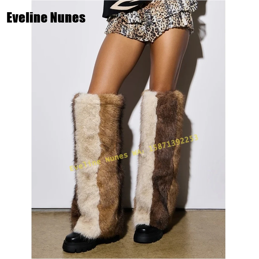 Furry Fur Mixed Colors Over The Knee Boots Big Size 35-47 Street Style New 2024 Round Toe Thick Sole Platform Women Sleeve Boots
Furry Fur Mixed Colors Over The Knee Boots Big Size 35-47 Street Style New 2024 Round Toe Thick Sole Platform Women Sleeve Boots