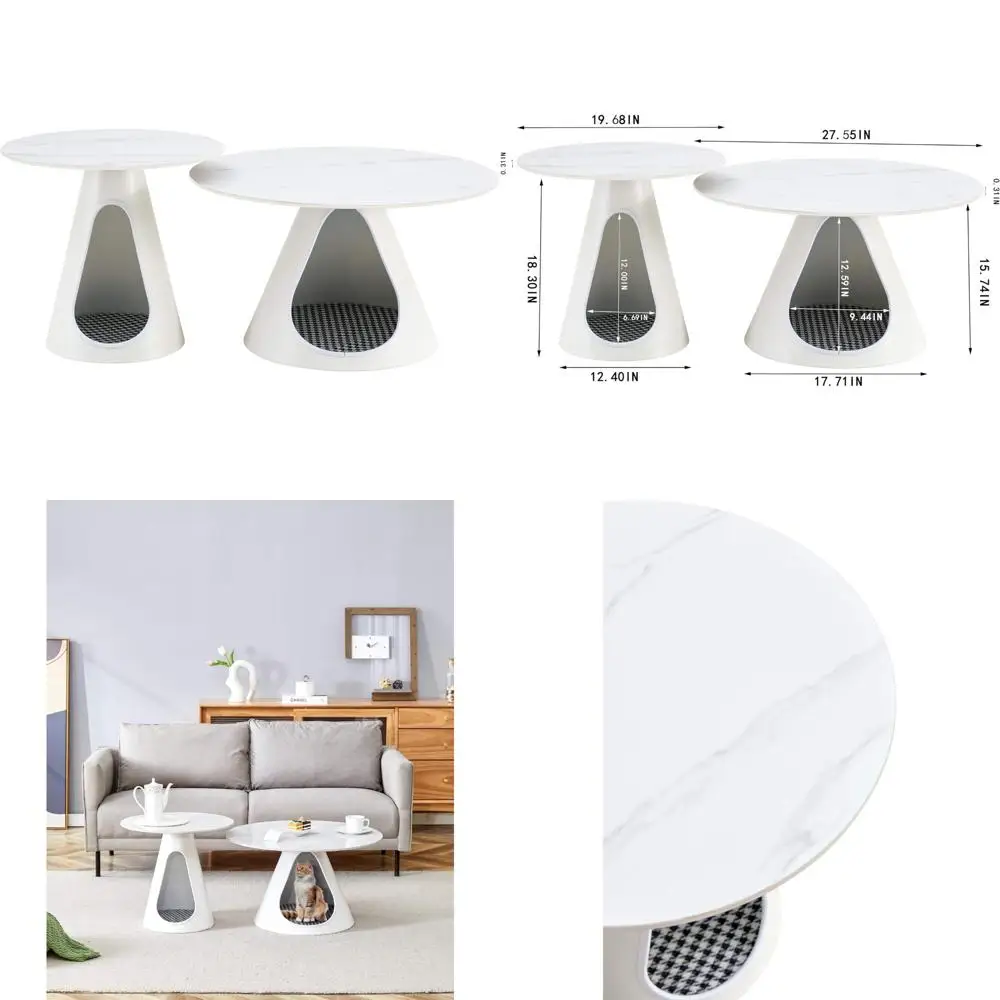 Multifunctional Marble-Top Coffee Tables with Steel Bases and Built-In Cat Beds for Stylish Living Spaces
Multifunctional Marble-Top Coffee Tables with Steel Bases and Built-In Cat Beds for Stylish Living Spaces