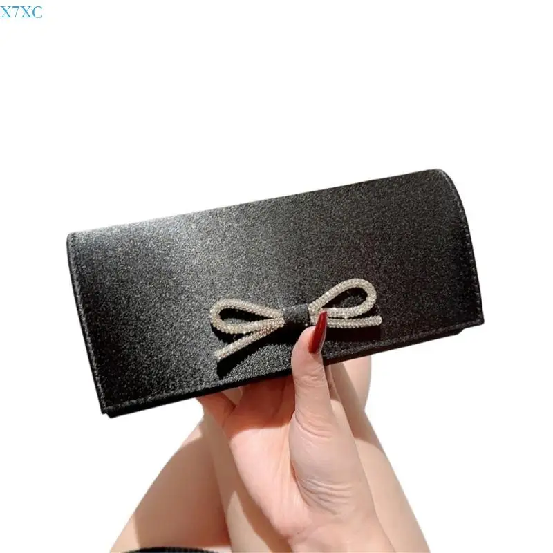 X7XC Fashionable Silky Evening Bag Rhinestones Bowknot Handbag for Formal Functions
X7XC Fashionable Silky Evening Bag Rhinestones Bowknot Handbag for Formal Functions